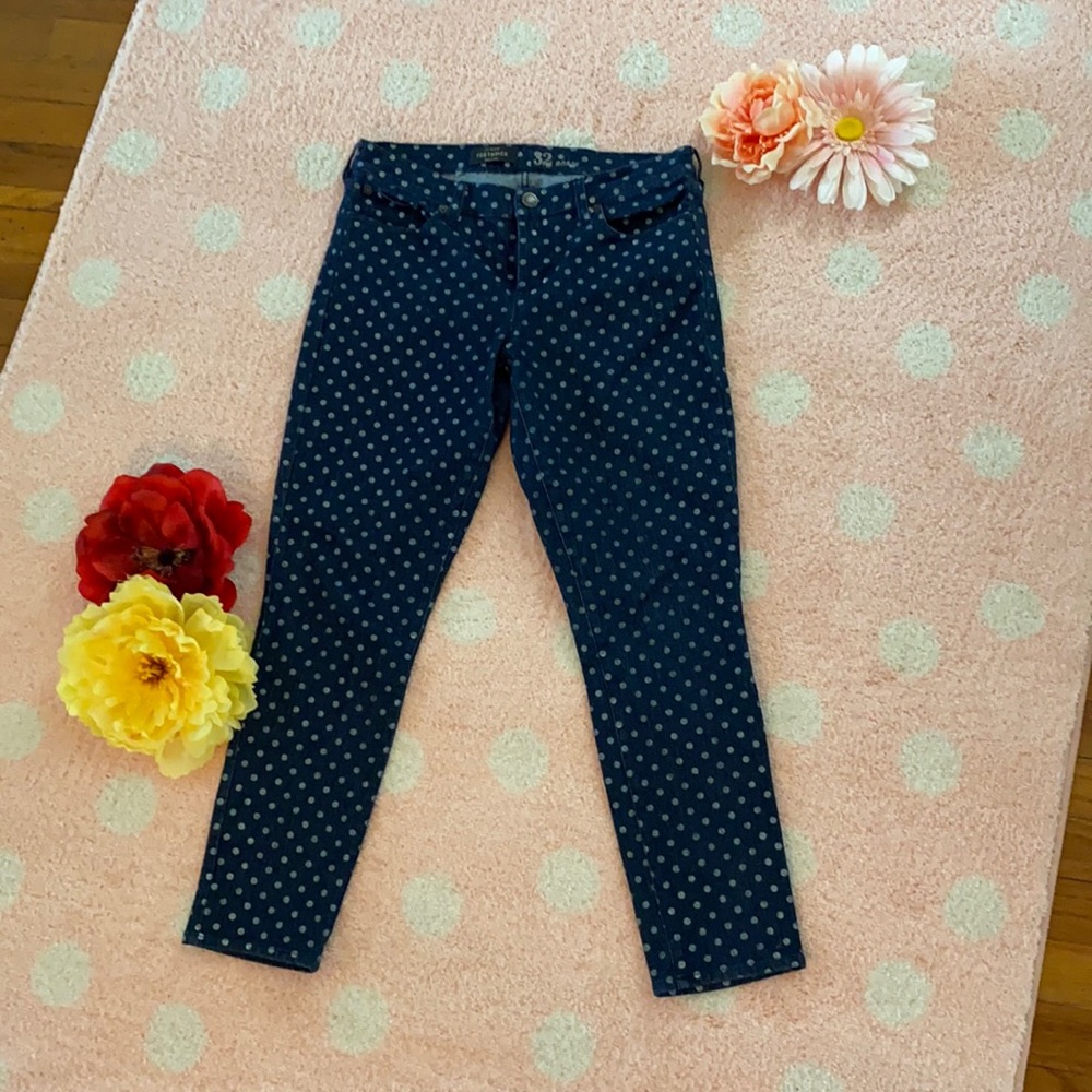 J. Crew Toothpick Polka Dot Jeans Size 32